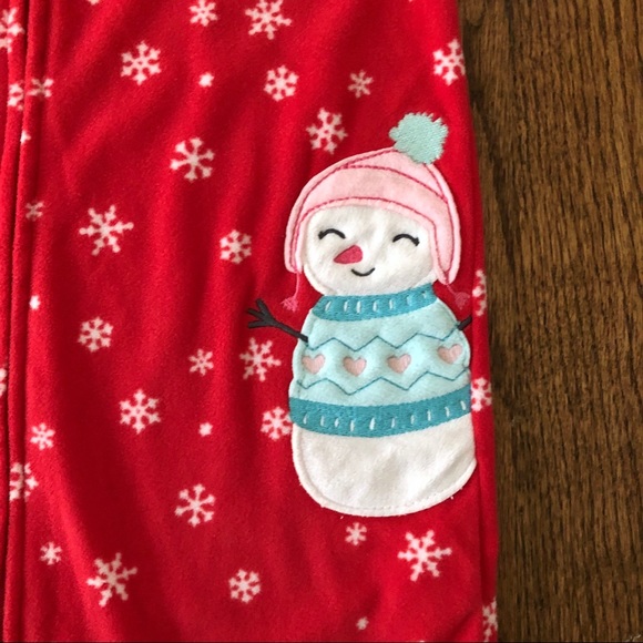Carter’s 1-Piece Snowman Fleece Footie PJs, 24 Months - Picture 2 of 3